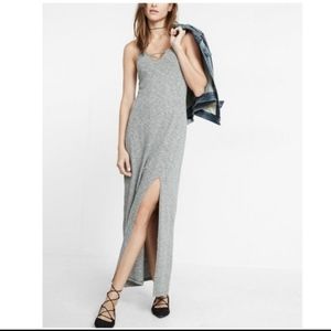 Express Gray Maxi Dress With Slit Size XS